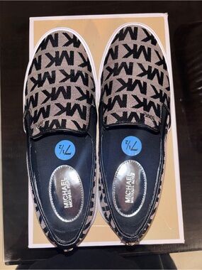 Michael Kors Black Logo Slip-Ons
